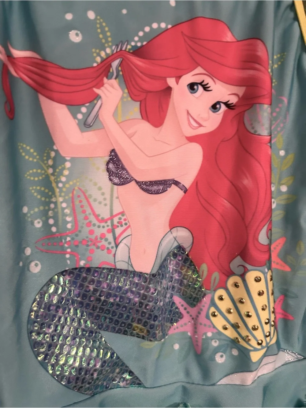 Disney Store Ariel Little Mermaid Swimsuit Teal Girls 5/6